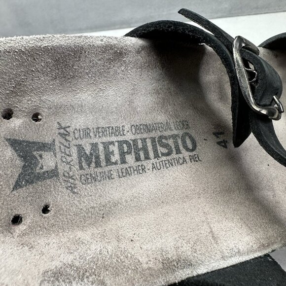 Mephisto Hirena Womens Size 11 (41) Slide Sandals Black Perforated Leather - Picture 8 of 9